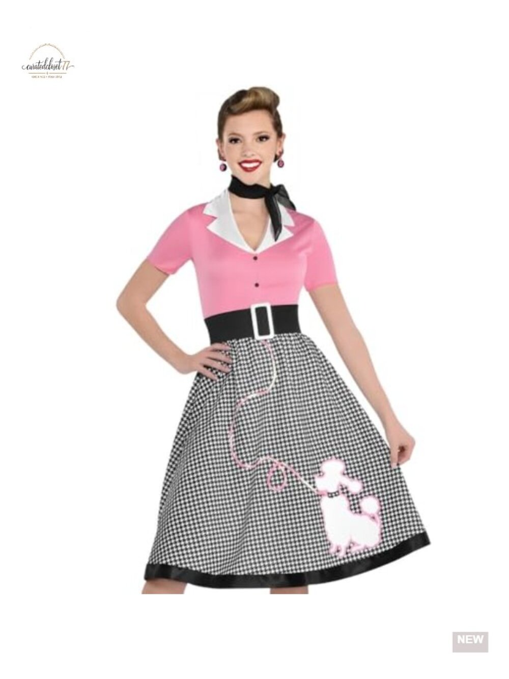 Retro Car Hop Cutie Costume Small 2-4 Includes Headband Tunic